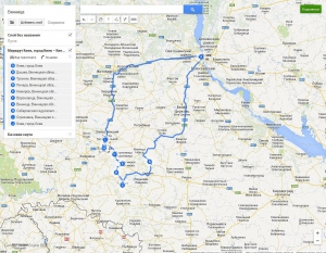 Автомобильный маршрут из Киева по Винницкой области